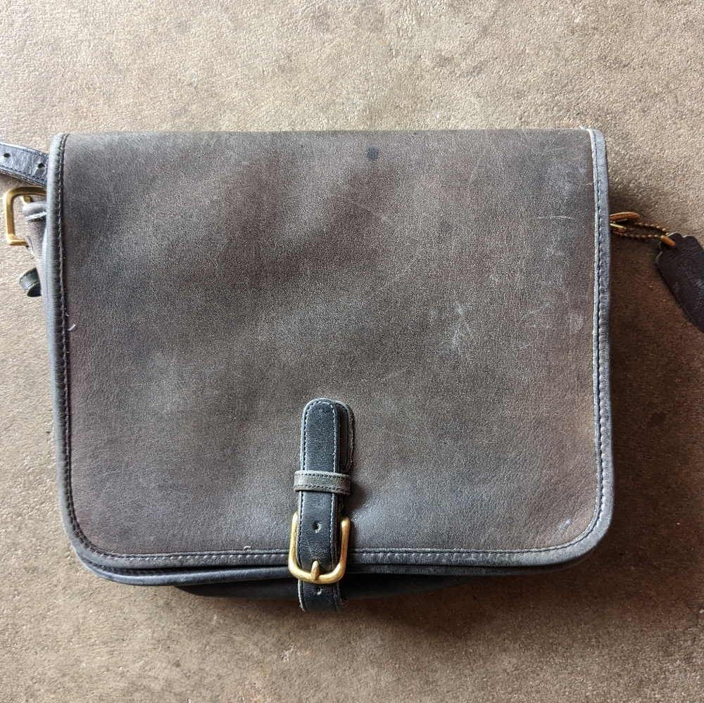 Vintage Coach Saddle Pouch №9585 in Gray